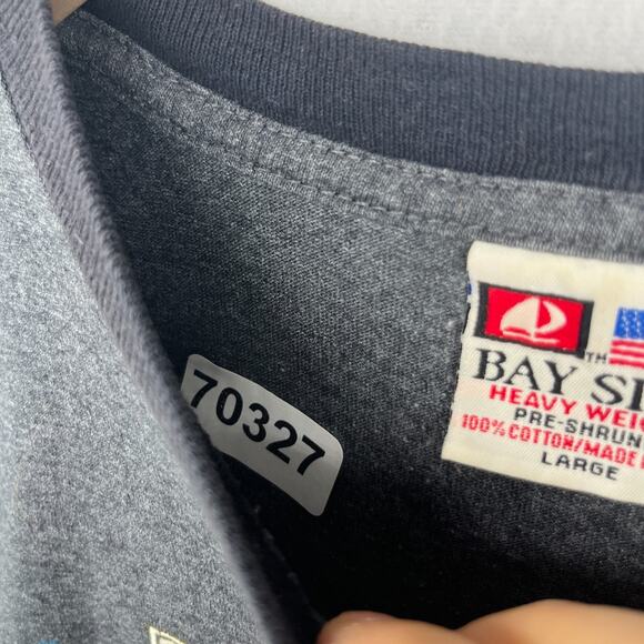 LED ZEPPELIN Mens L BAYSIDE Robert Plant Jimmy Page Stairway Ringer Cotton Gray - Picture 12 of 12